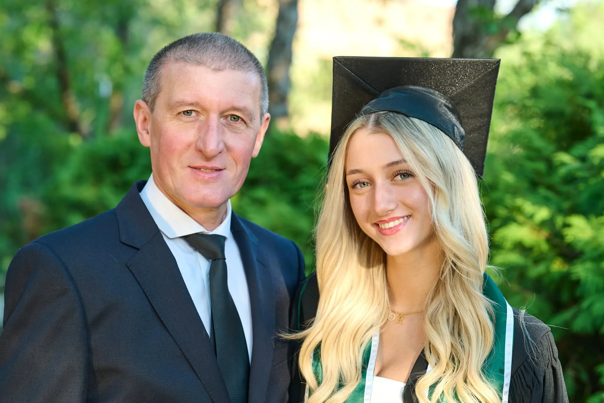 Close portrait of a graduate in her cap